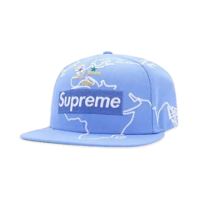 Supreme Worldwide Box Logo New Era "Light Blue"