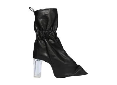 Rick Owens Women's SS26 Tied Taquito Washed Calf Leather "Black/Clear"