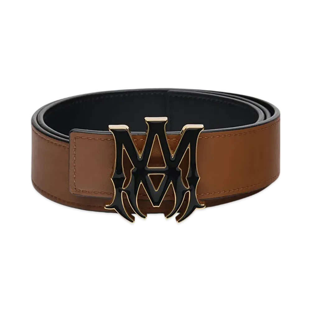 AMIRI MA 4cm Enamel Belt "Black Brown"