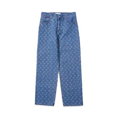 Marine serre MOON LASER DENIM BAGGY JEANS "LIGHT BLUE"