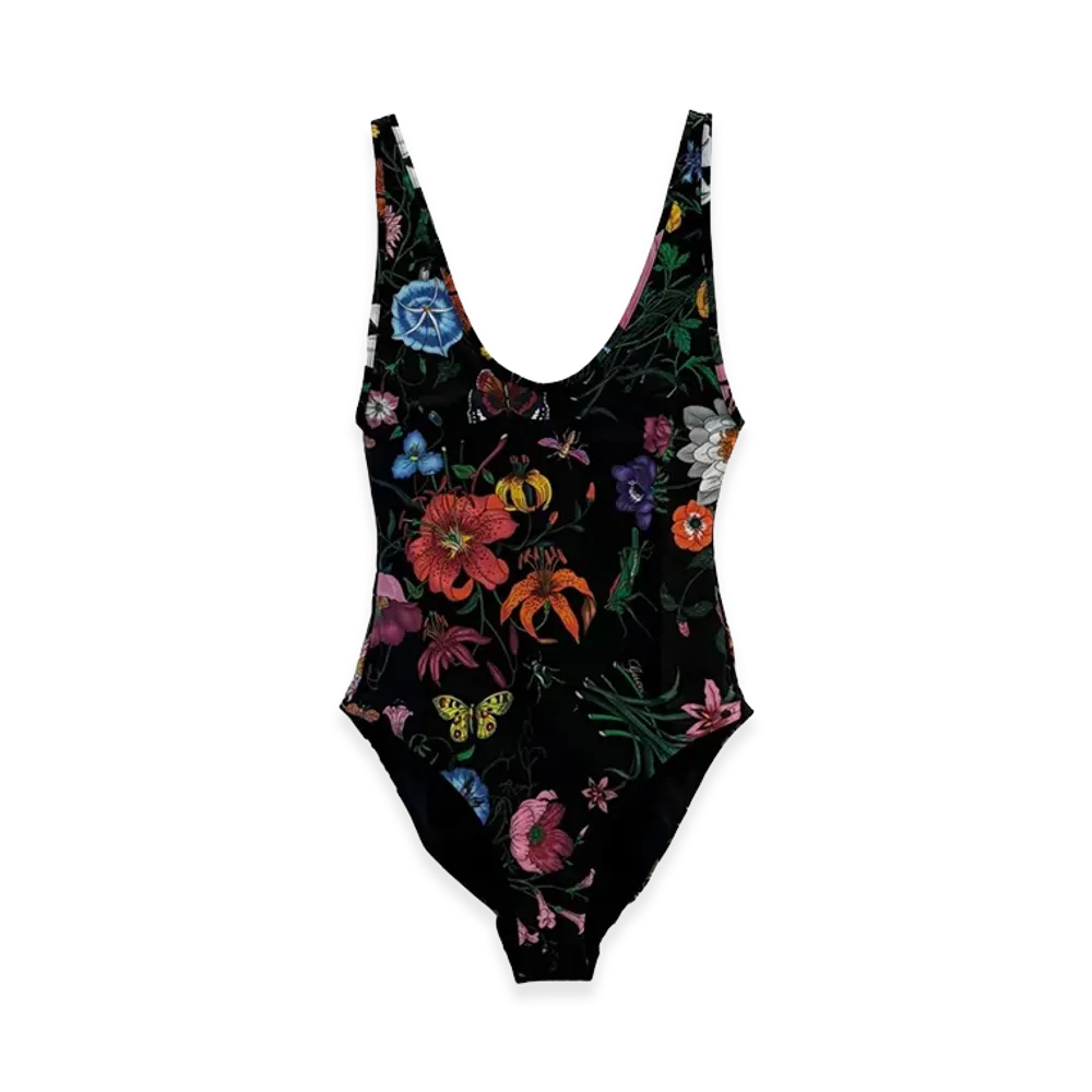 GUCCI Women's 'Gucci Flora' One-Piece Swimsuit "Black"