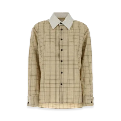 Bottega Veneta Women's Embroidered Wool Shirt "Checked"