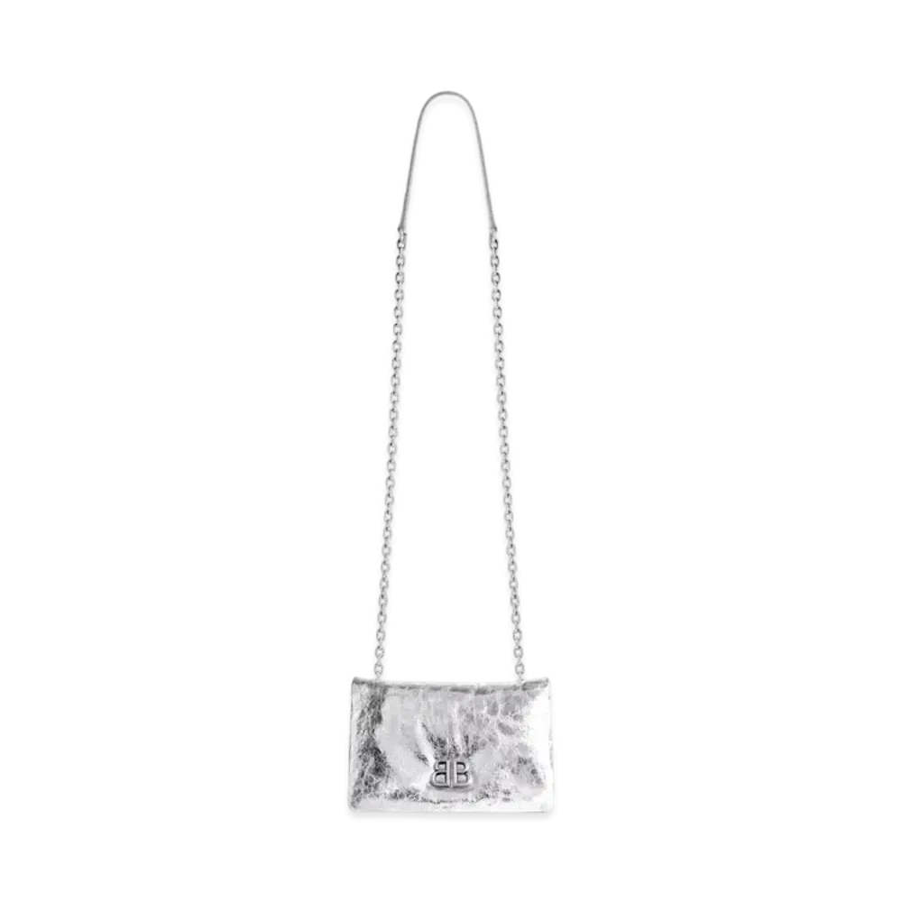 BALENCIAGA Monaco Nano Bag Metallized "Silver"
