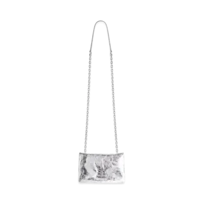 BALENCIAGA Monaco Nano Bag Metallized "Silver"