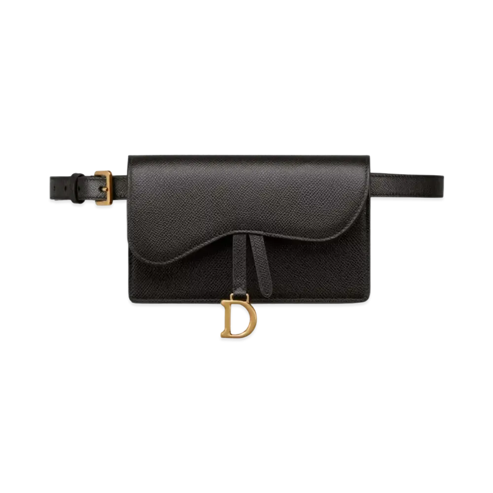 Dior Saddle Belt Pouch Grained Calfskin "Black"