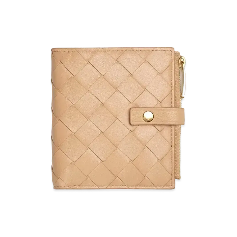 Bottega Veneta Bifold Zipped Wallet "Almond"