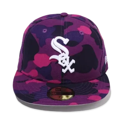 A BATHING APE x MLB x NEW ERA Chicago White Sox 59Fiftiy Cap "Purple" 1K23180903
