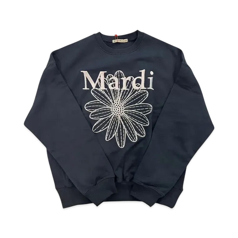 Mardi Mercredi Sweatshirt Flowermardi Needlework "Navy Lightgrey"