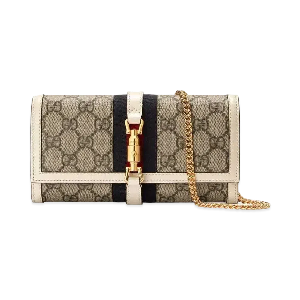 GUCCI Jackie 1961 Chain Wallet "Beige"