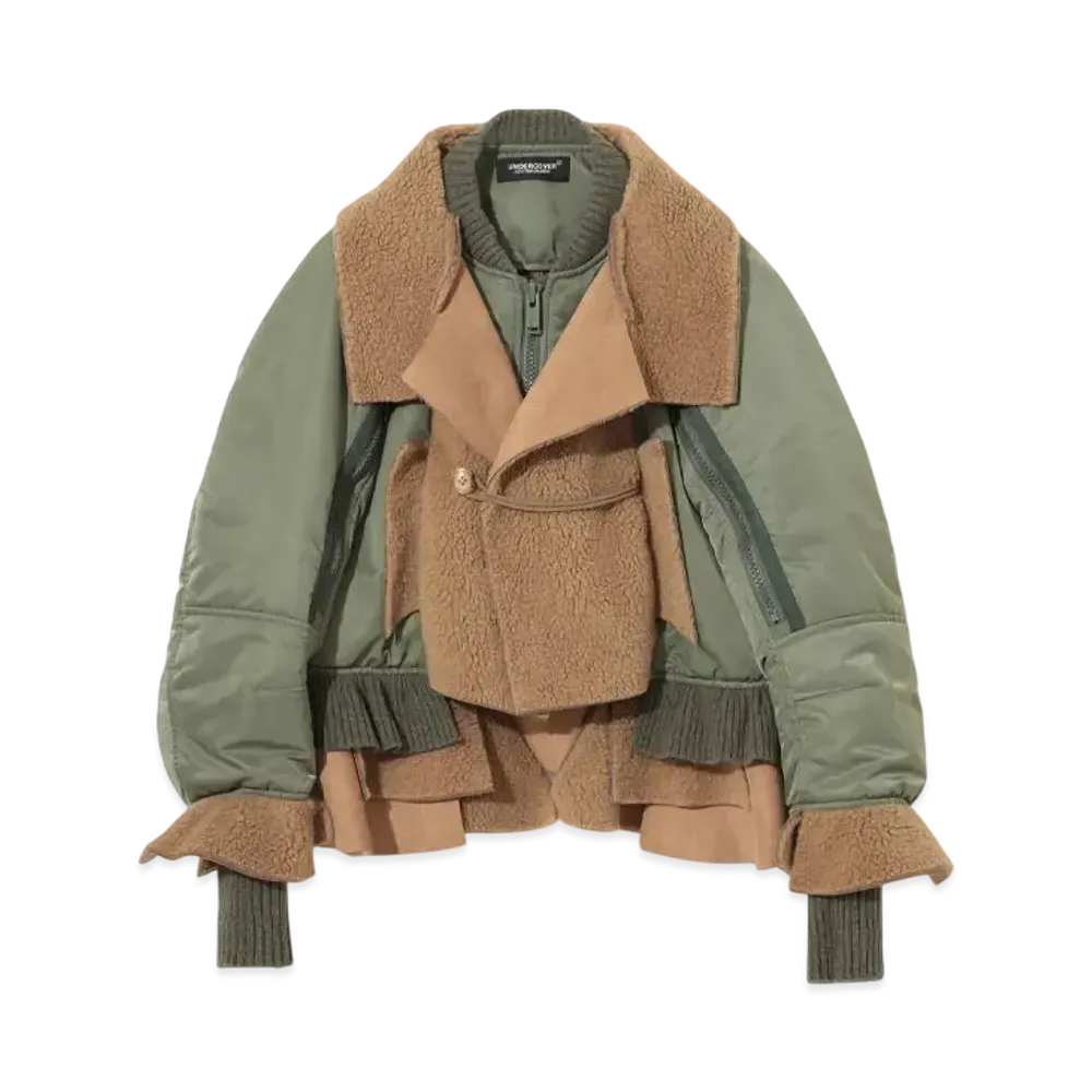 UNDERCOVER Wake Mouton Mix Ma-1 Jacket "Khaki"