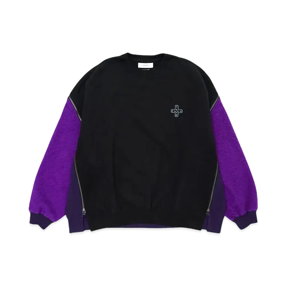 FACETASM FLEECE ZIPPER SWEAT "BLACKxPURPLE"