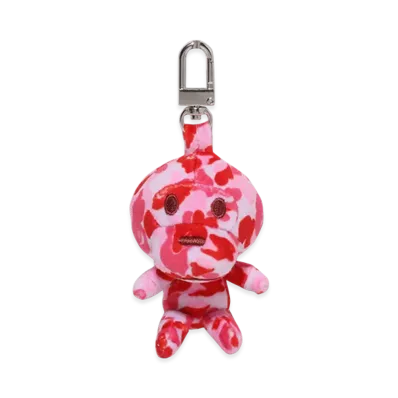 A BATHING APE Ladies Abc Camo Baby Milo Plush Doll Key Chain "Pink"