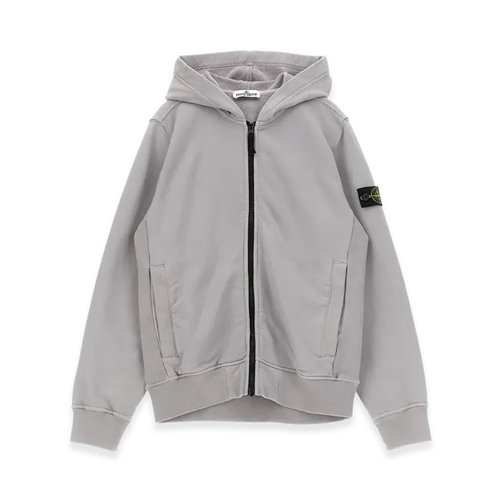 Stone Island Kids badge Logo Hoodie "Gray"