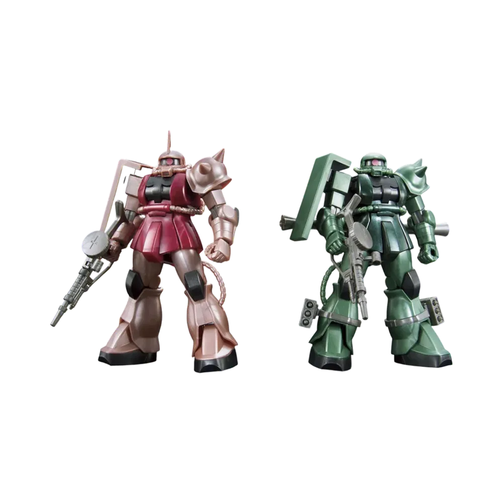 BANDAI "HIGH GRADE" -MOBILE SUIT GUNDAM- HGUC 1/144 Char's Zaku & Mass Production Type Zaku THE ART OF GUNDAM OSAKA Metallic Edition