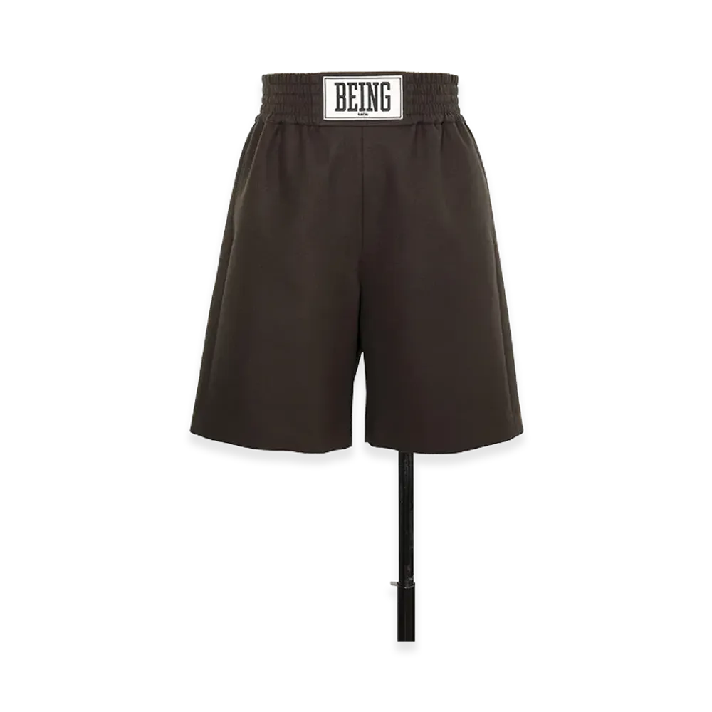 sacai Wool Melton Shorts "Dark Khaki"