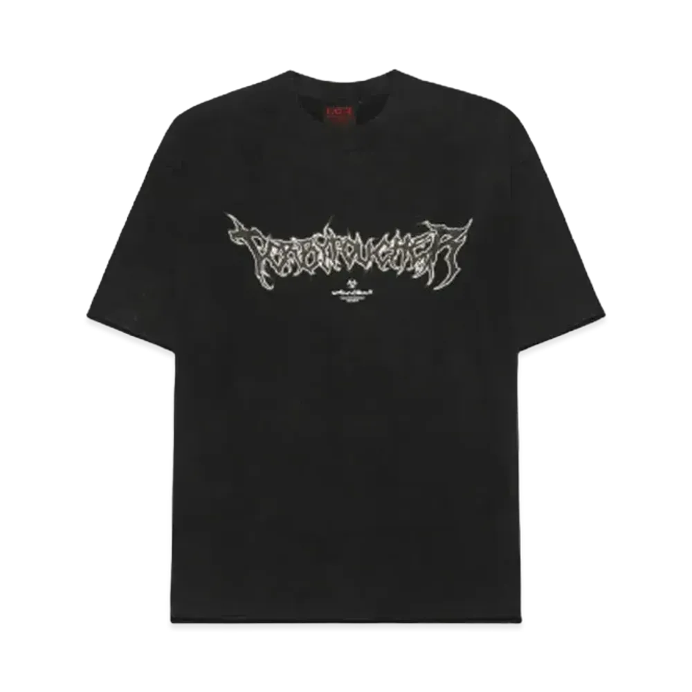 T.C.R METAL LOGO ACID WASH S/S TEE "BLACK"