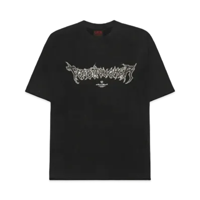 T.C.R METAL LOGO ACID WASH S/S TEE "BLACK"
