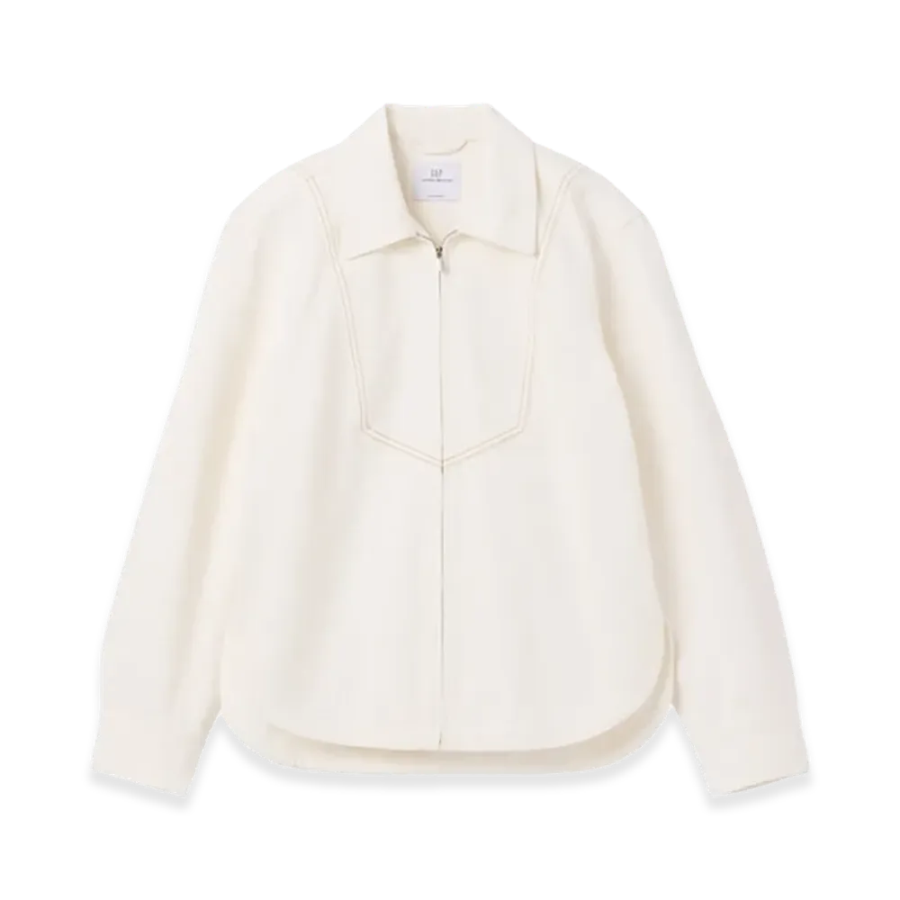 Gap x Victoria Beckham Women's Denim Zip-Up Shirt "Fresh White"