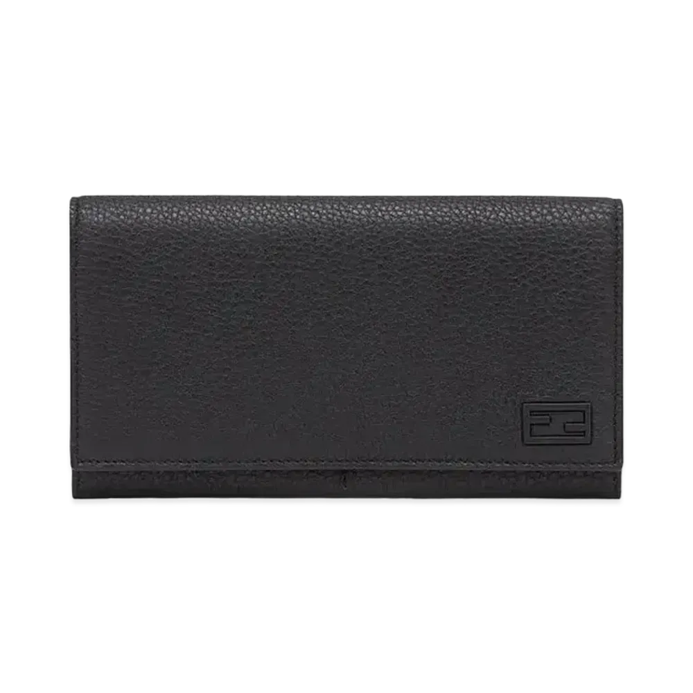 FENDI Continental Purse Leather Wallet "Black"