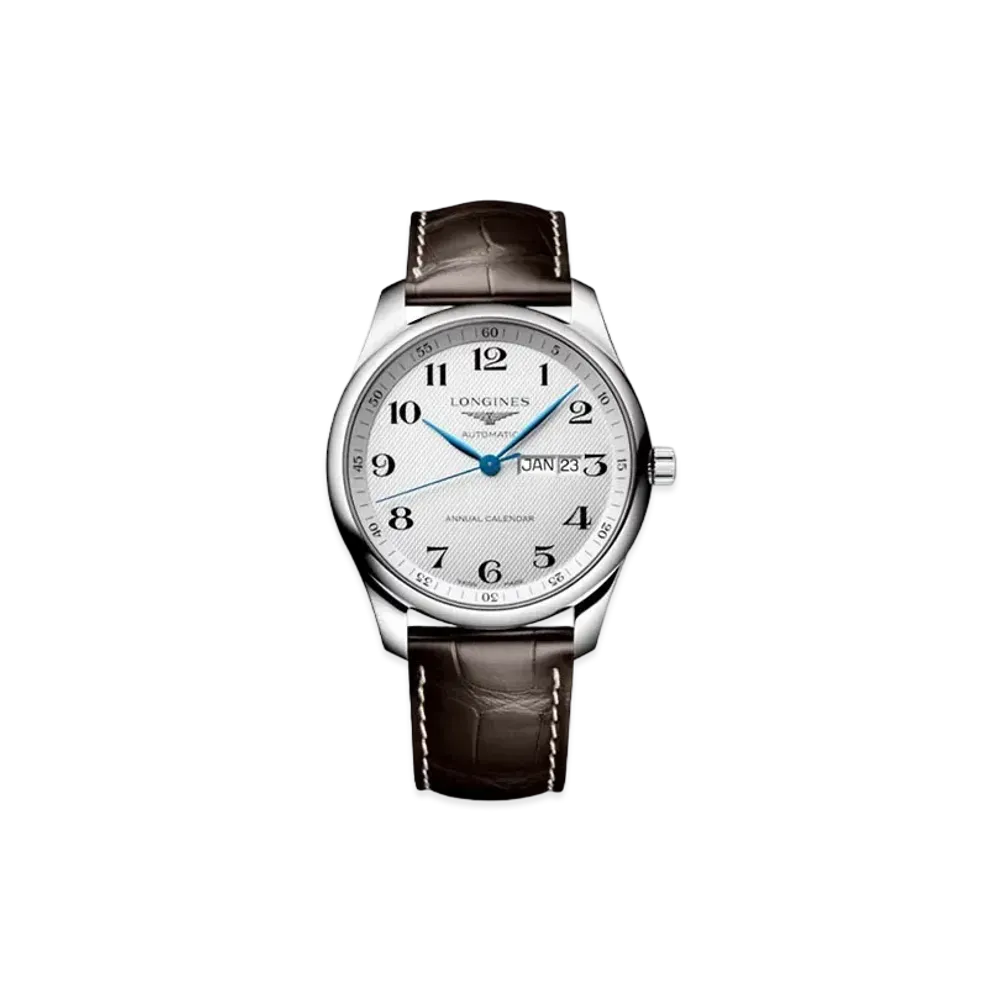 Longines Master Collection 42.00mm "Silver Barleycorn/Stainless Steel/Brown" L2.920.4.78.3