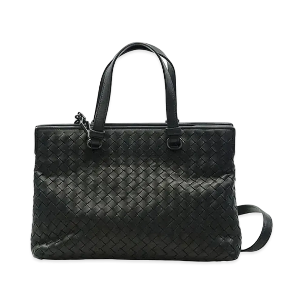 Bottega Veneta Lambskin Hand Bag "Black"