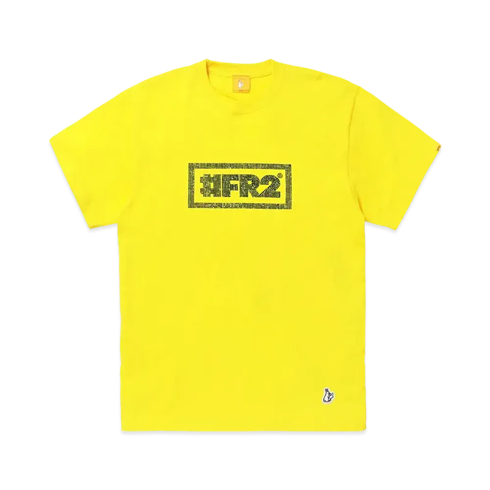 FR2 Rhinestone #Fr2 Box Logo T-Shirt "Yellow"