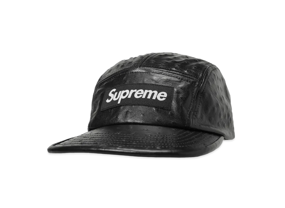 Supreme Ostrich Embossed Leather GORE-TEX Camp Cap "Black"