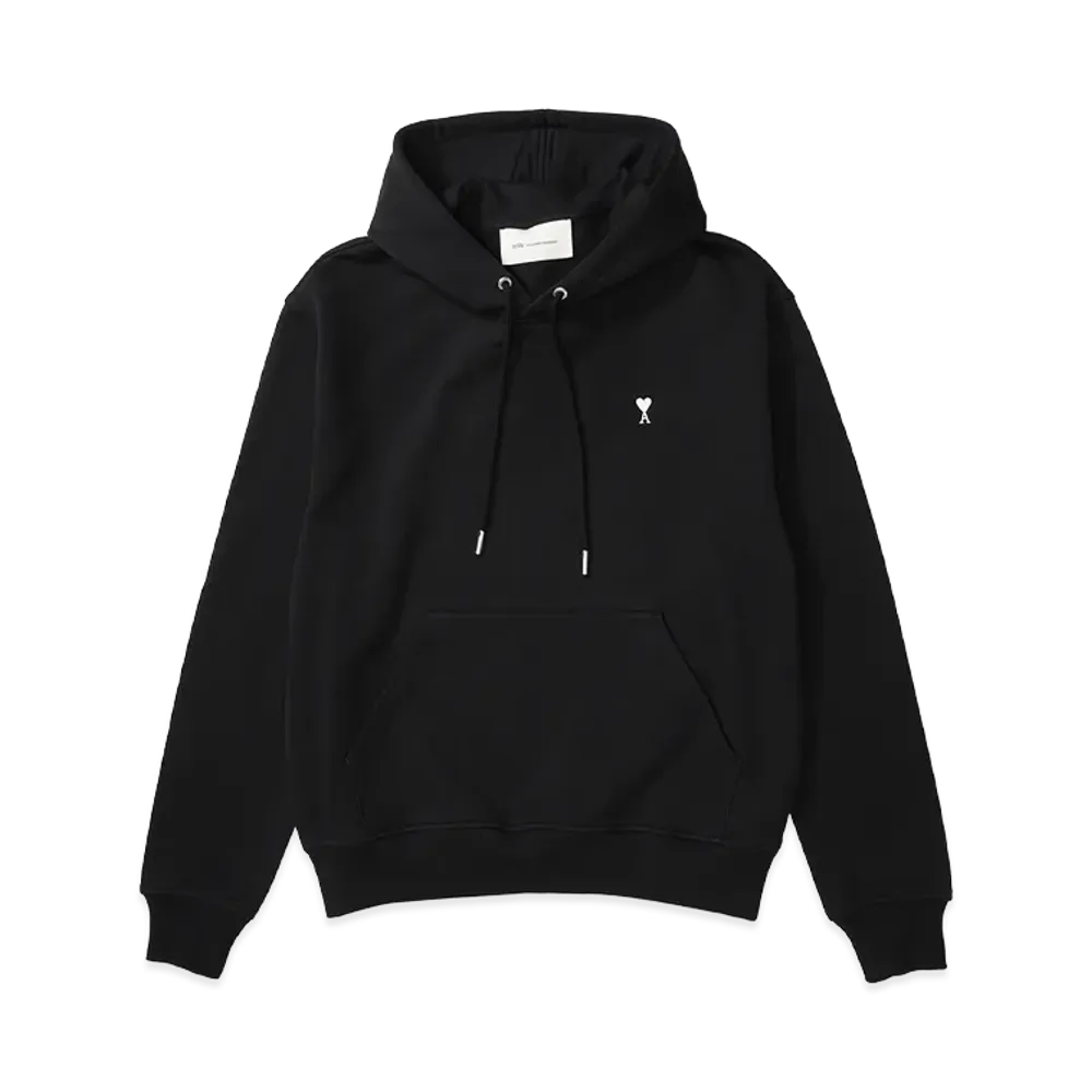 AMI PARIS Cotton Ami De Coeur Hoodie "Black"