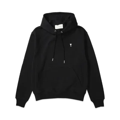 AMI PARIS Cotton Ami De Coeur Hoodie "Black"