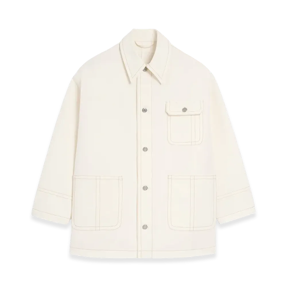 AMI PARIS Cotton Worker Jacket "White"