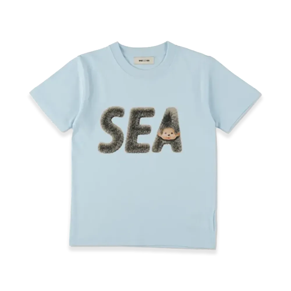 WIND AND SEA x Monchhichi Kids Fur Og Sea Tee "Light Blue"