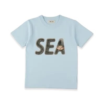 WIND AND SEA x Monchhichi Kids Fur Og Sea Tee "Light Blue"