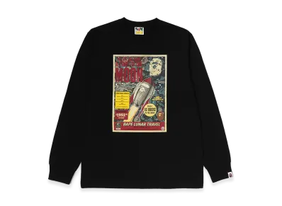 A BATHING APE Bape Lunar Travel Poster Ls Tee "Black"