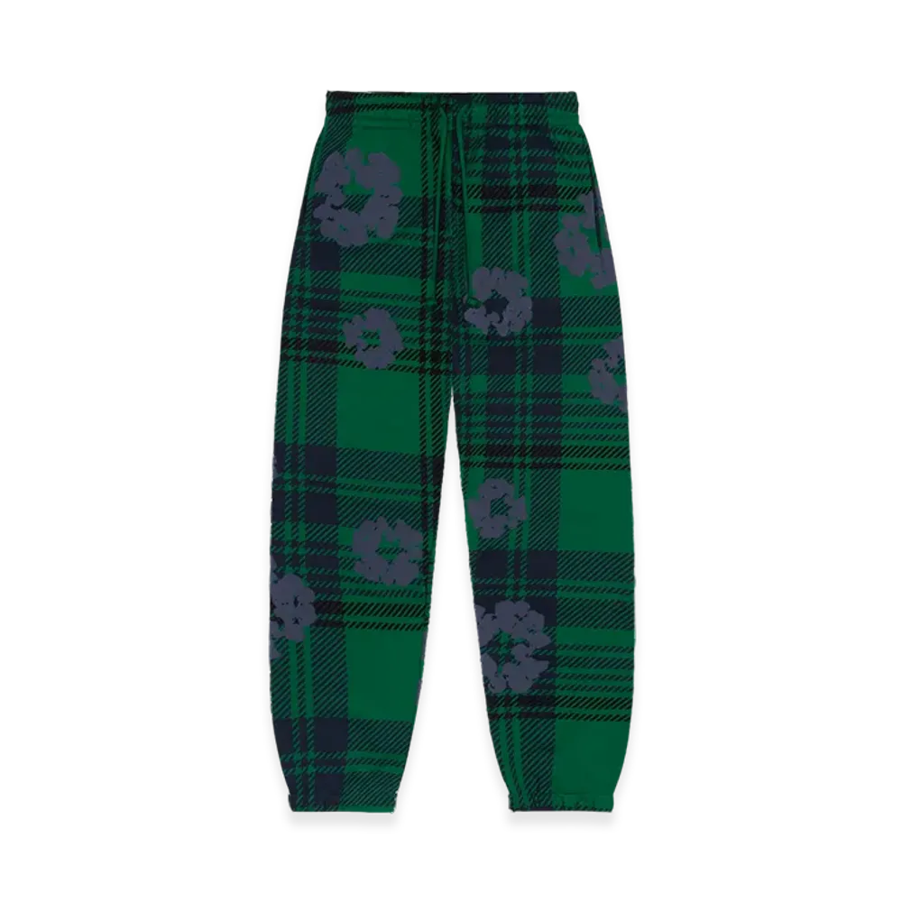 DENIM TEARS Plaid Cotton Wreath Sweatpants "Green"