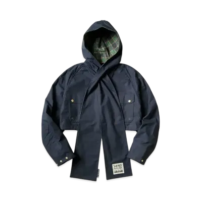 KAPITAL Cotton Weather Oil Coating Rabbit Gale Parker "Navy"