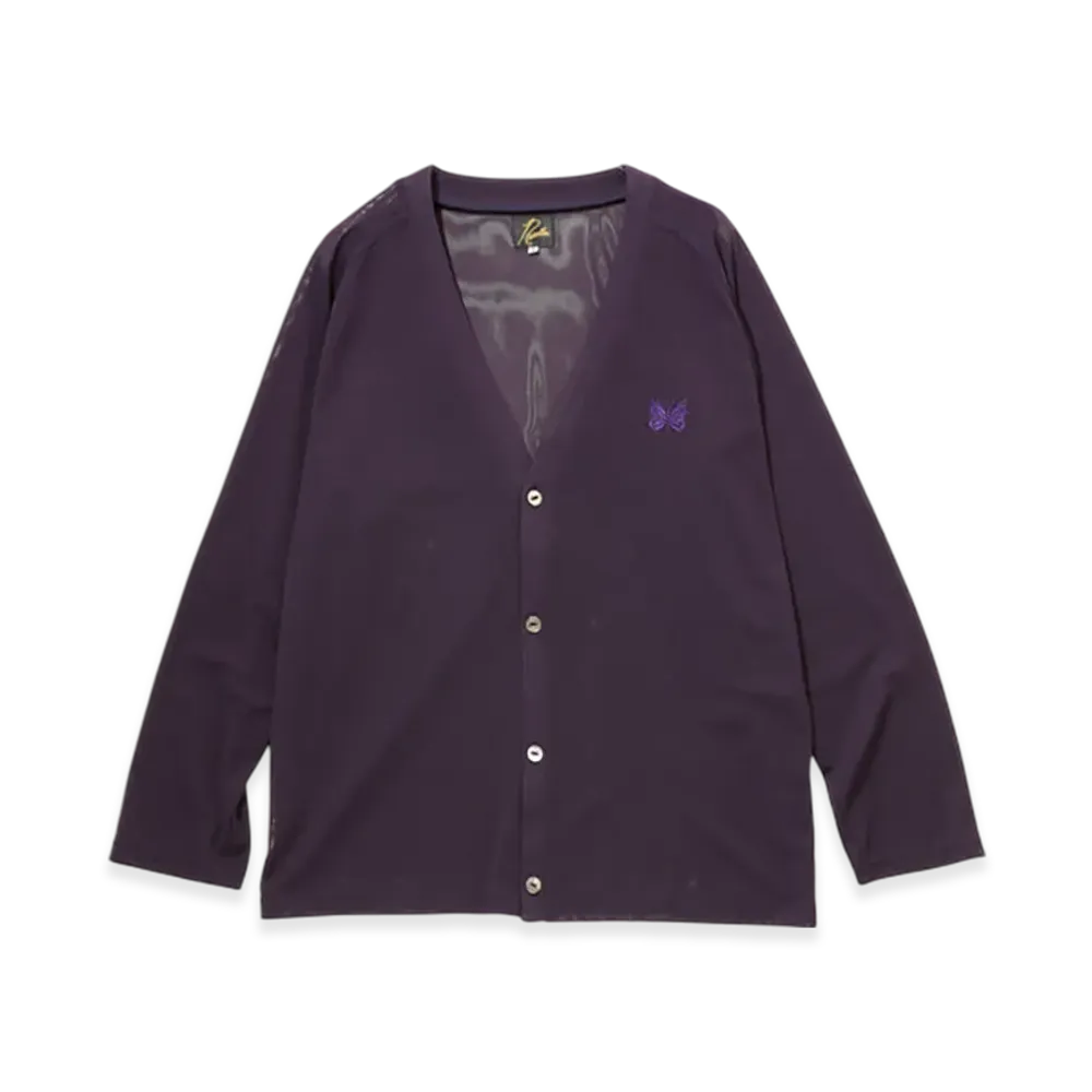 NEEDLES V Neck Cardigan - Poly Mesh "Purple"