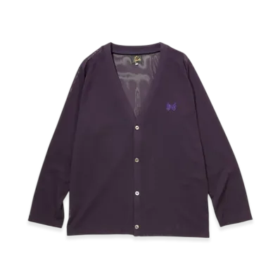 NEEDLES V Neck Cardigan - Poly Mesh "Purple"