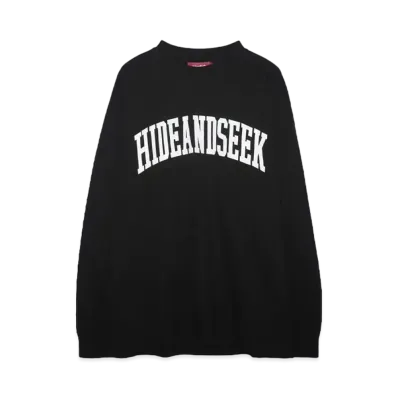 Hide and Seek College L/S Tee(24aw) "BLACK"