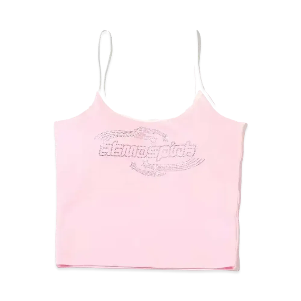 atmos pink Rhinestone Logo Camisole "Pink"