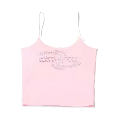 atmos pink Rhinestone Logo Camisole "Pink"