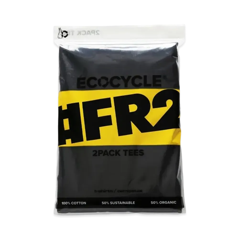 FR2 Ecocycle Plain T-Shirt 2-Pack "Black"