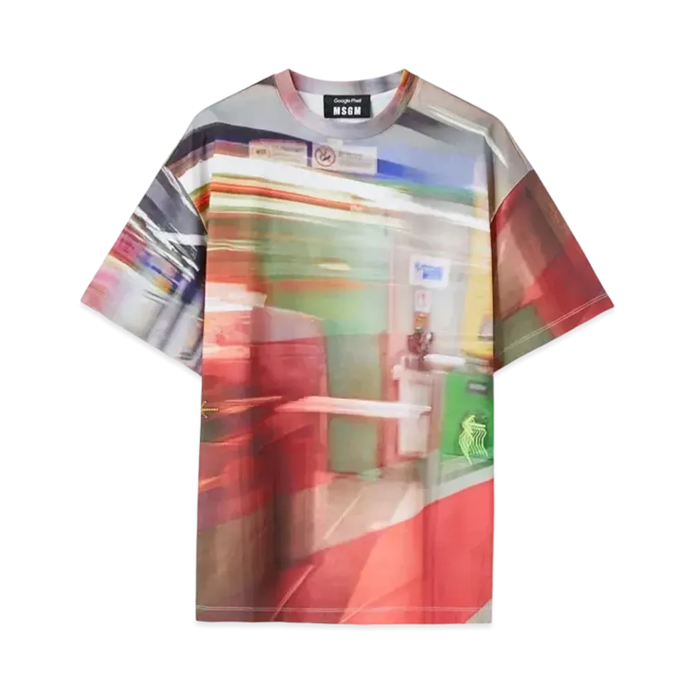 MSGM x Google Pixel Daily Metro Print All-Over T-Shirt "Red"