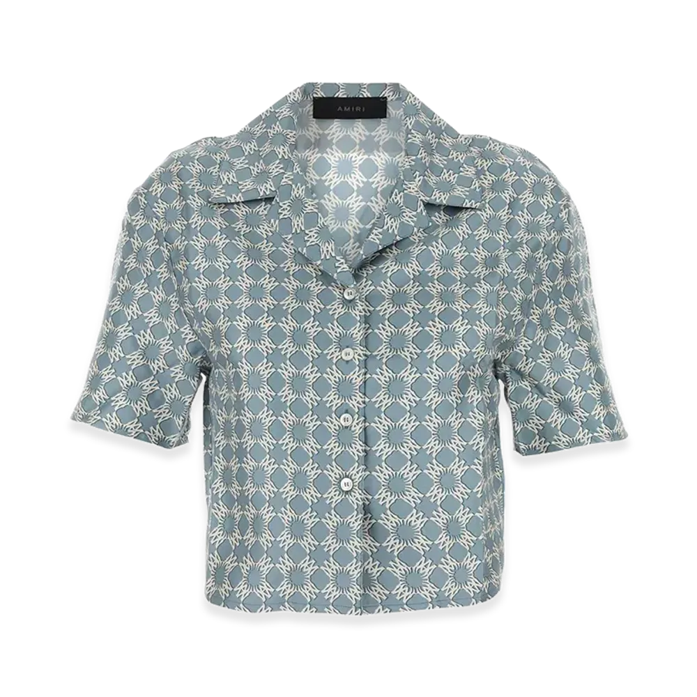AMIRI Women's Printed Silk Shirt "Blue"