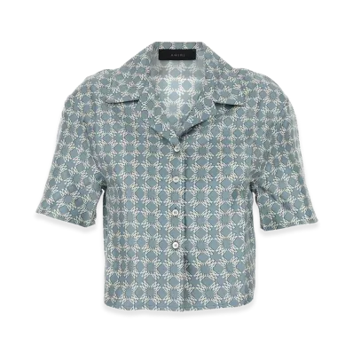 AMIRI Women's Printed Silk Shirt "Blue"