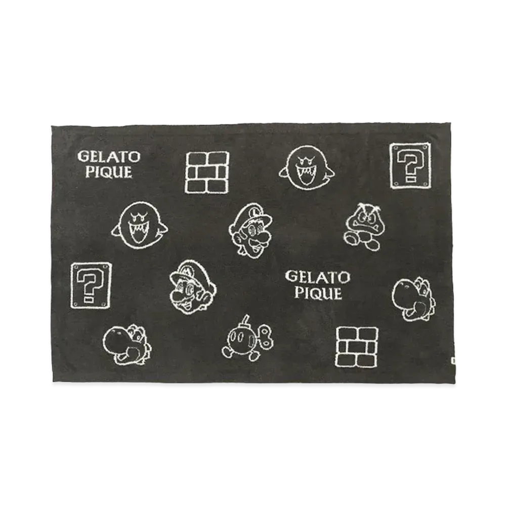 GELATO PIQUE x SUPER MARIO Baby Moco Jacquard Blanket "Dark Gray"