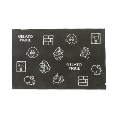 GELATO PIQUE x SUPER MARIO Baby Moco Jacquard Blanket "Dark Gray"