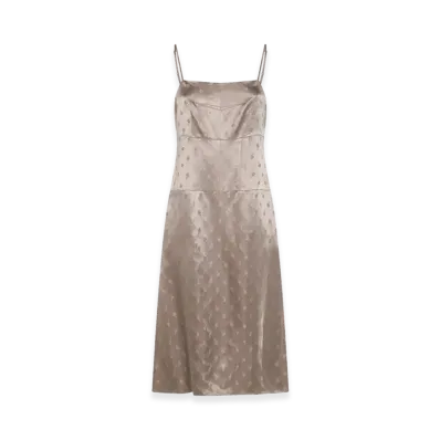 FENDI Women's Satin Midi Dress "Beige"