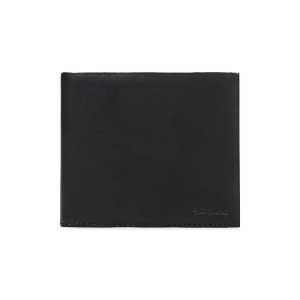 Paul Smith Striped Colored Edge Bifold Wallet "Black"