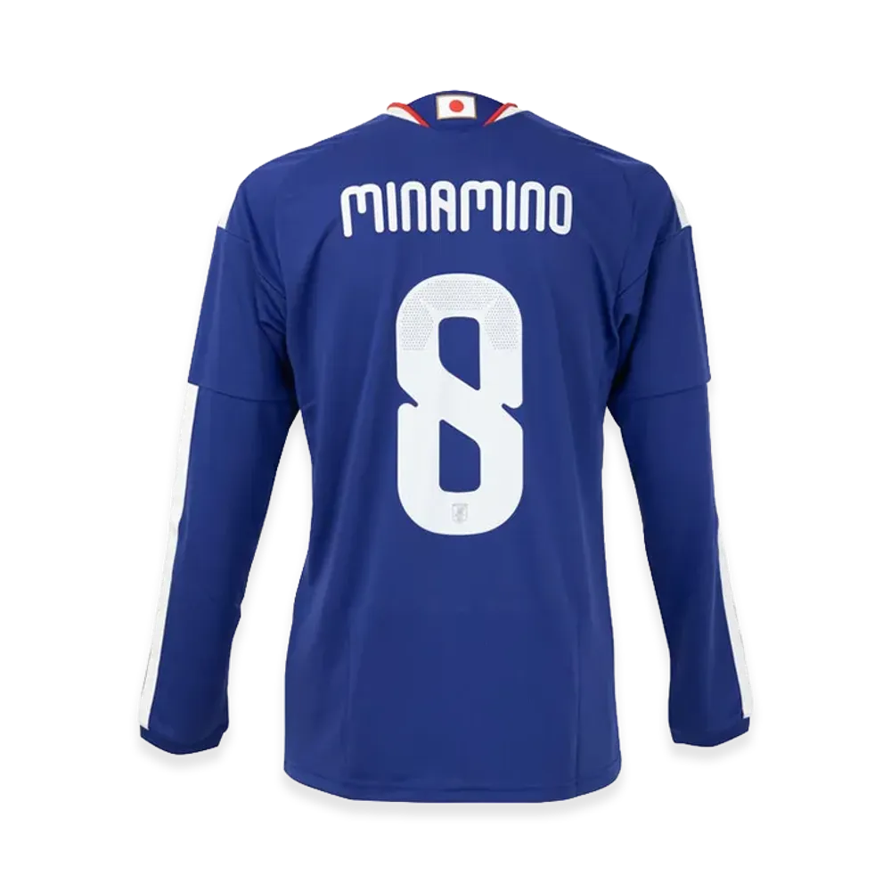 adidas Soccer Japan 2026 Home Replica Long Sleeve Jersey #8 Takumi Minamino "Japan Blue/Ash Blue"
