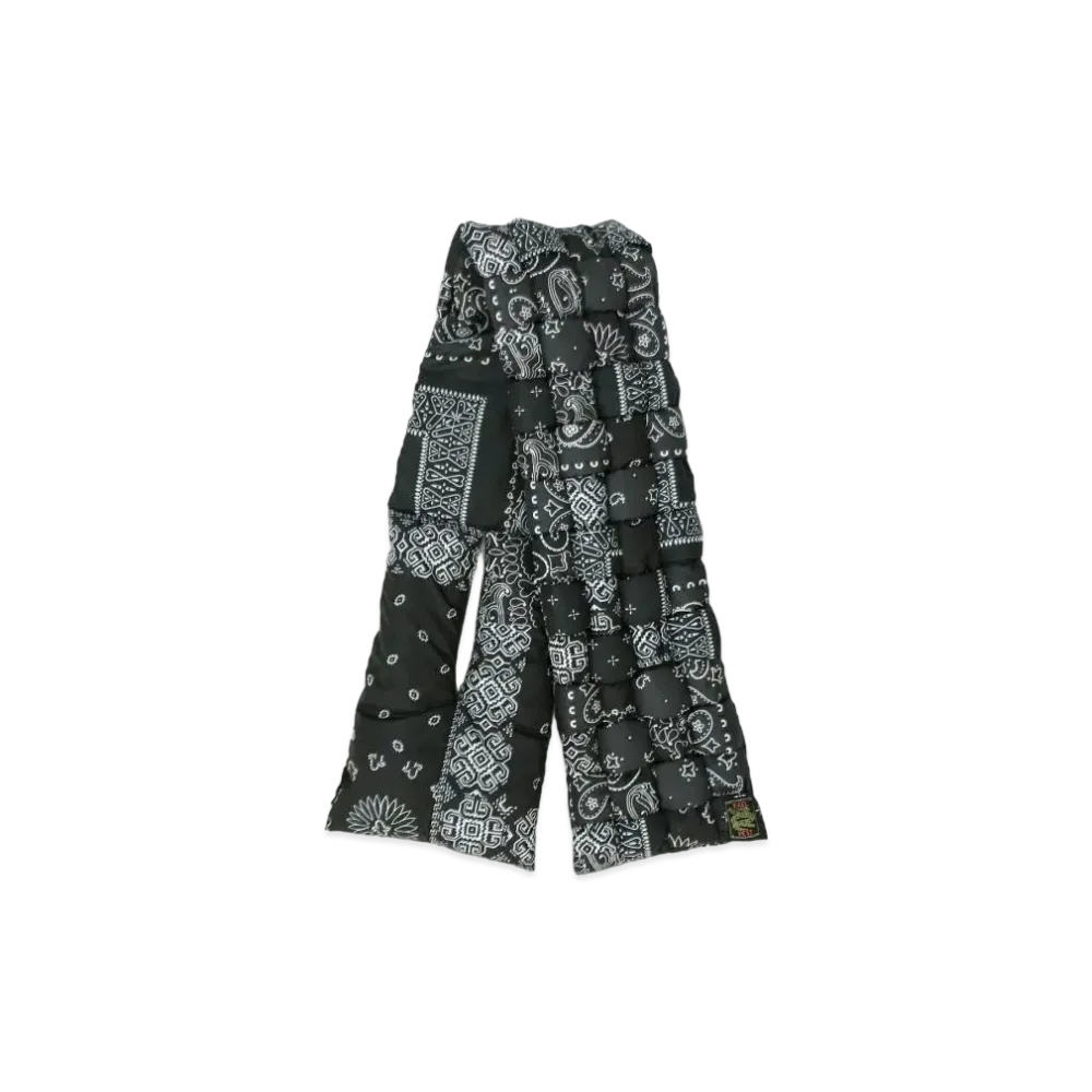 KAPITAL Bandanna Transcription Nylon Weaving Muffler "Black"